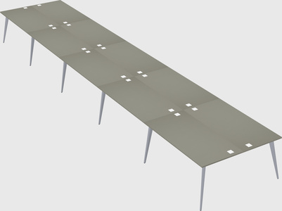 Shared rectangular office desk system
