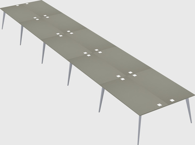 Shared rectangular office desk system