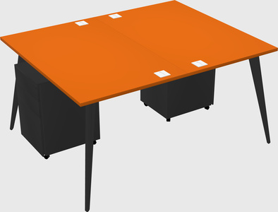 Shared rectangular office desk system