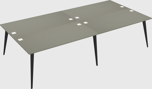 Shared rectangular office desk system