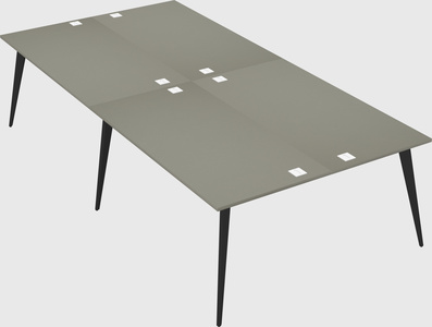 Shared rectangular office desk system