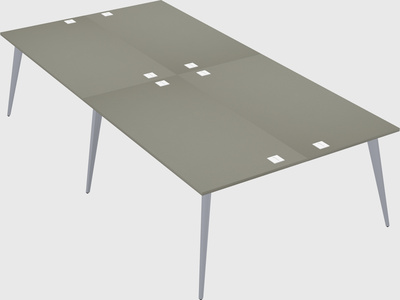 Shared rectangular office desk system