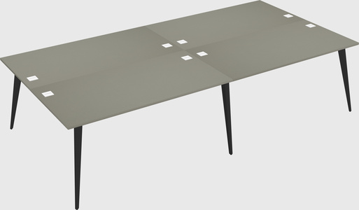 Shared rectangular office desk system