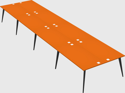 Shared rectangular office desk system
