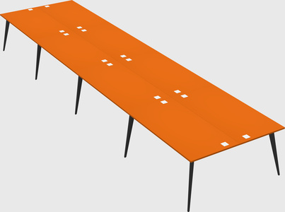 Shared rectangular office desk system