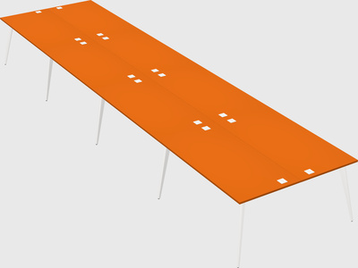 Shared rectangular office desk system