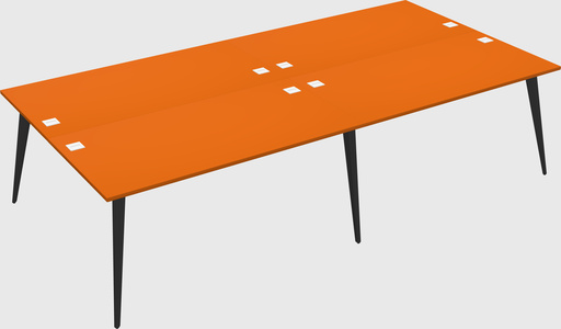 Shared rectangular office desk system