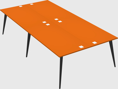 Shared rectangular office desk system
