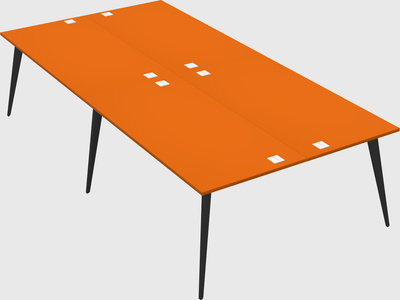Shared rectangular office desk system