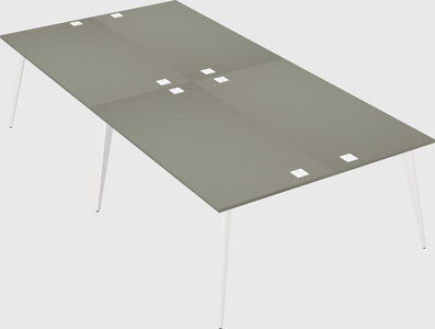 Shared rectangular office desk system