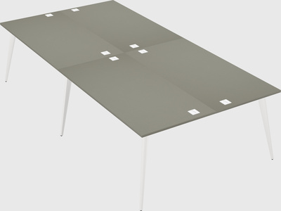 Shared rectangular office desk system