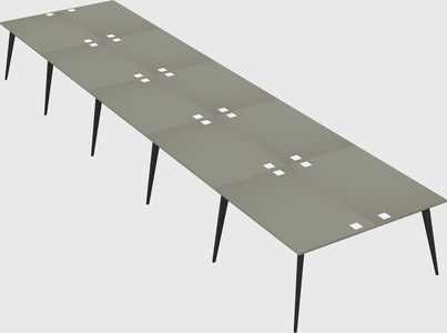 Shared rectangular office desk system