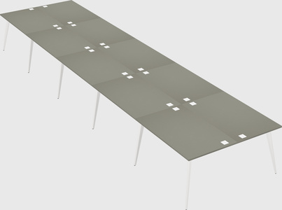 Shared rectangular office desk system