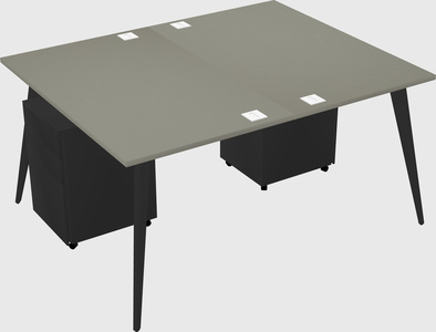 Shared rectangular office desk system