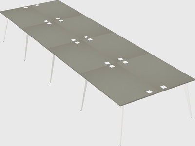 Shared rectangular office desk system