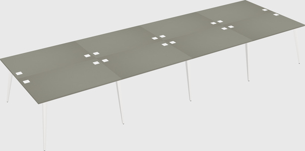 Shared rectangular office desk system