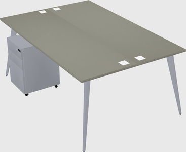 Shared rectangular office desk system