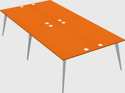 Shared rectangular office desk system