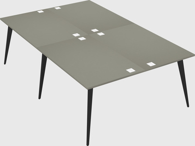 Shared rectangular office desk system