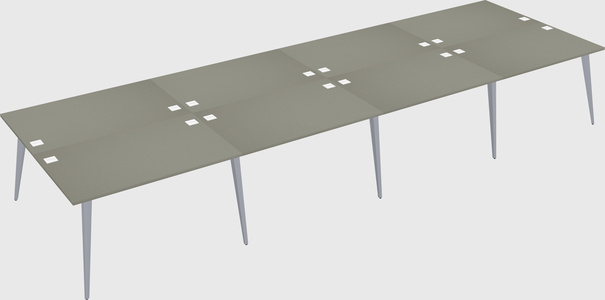 Shared rectangular office desk system