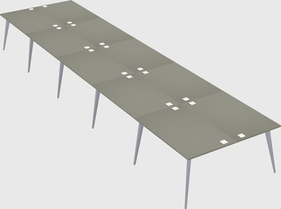Shared rectangular office desk system