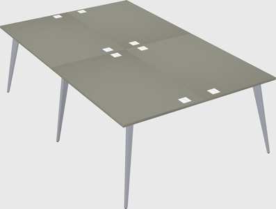 Shared rectangular office desk system