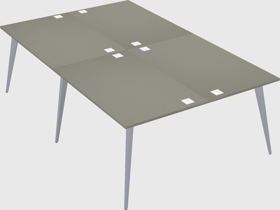 Shared rectangular office desk system