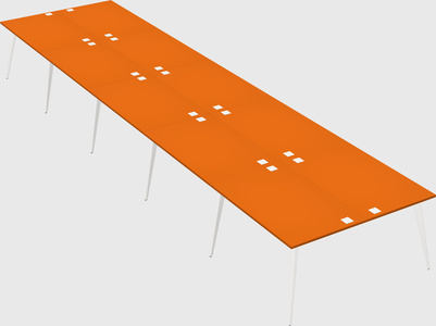 Shared rectangular office desk system
