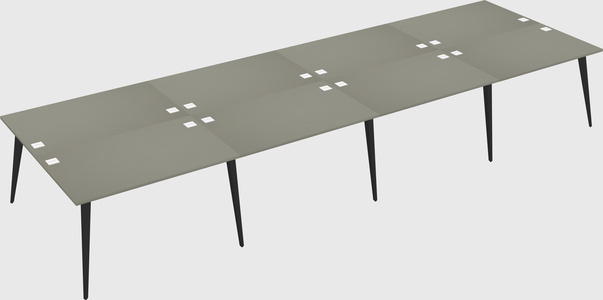Shared rectangular office desk system