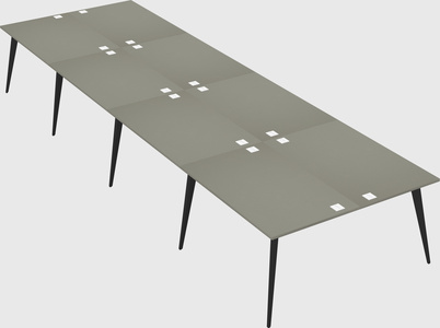 Shared rectangular office desk system