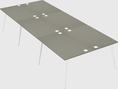 Shared rectangular office desk system