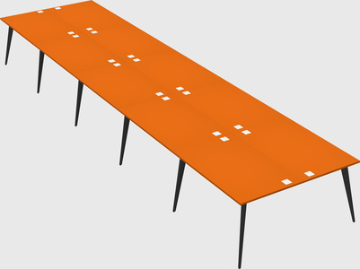 Shared rectangular office desk system