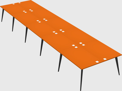 Shared rectangular office desk system