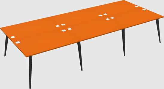 Shared rectangular office desk system