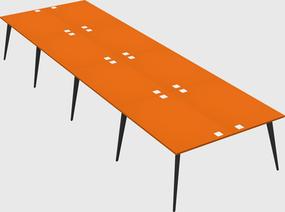 Shared rectangular office desk system