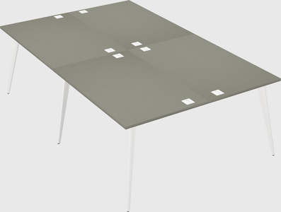 Shared rectangular office desk system