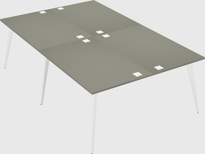 Shared rectangular office desk system