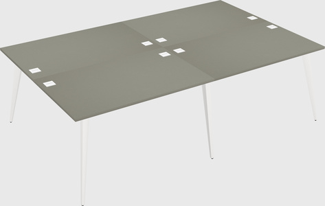 Shared rectangular office desk system