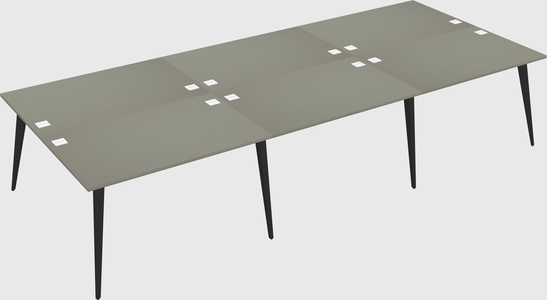 Shared rectangular office desk system