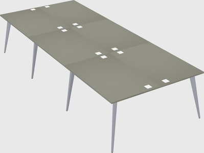Shared rectangular office desk system