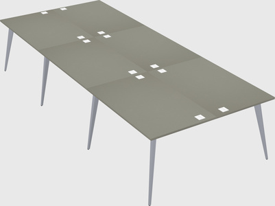 Shared rectangular office desk system