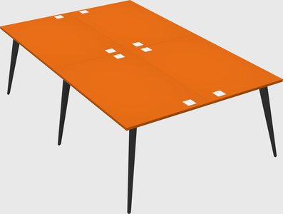 Shared rectangular office desk system