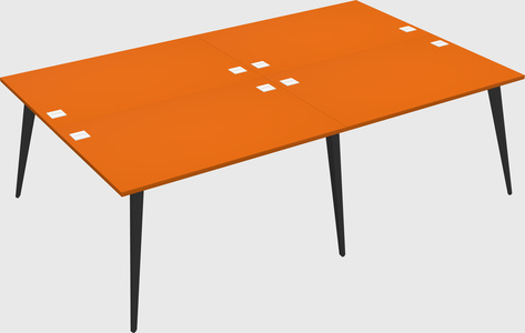 Shared rectangular office desk system