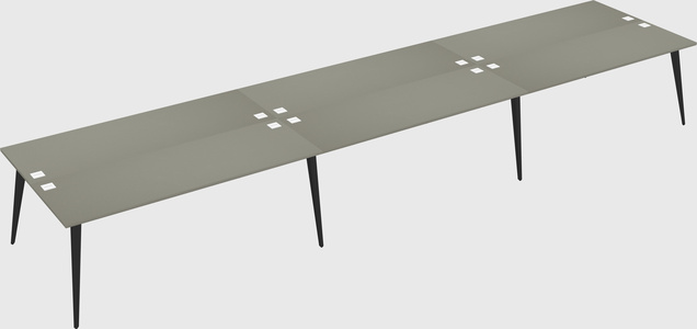 Shared rectangular office desk system