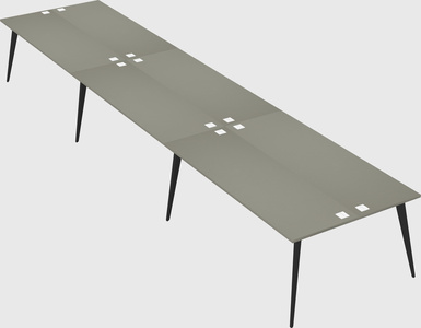 Shared rectangular office desk system