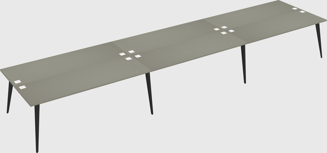 Shared rectangular office desk system