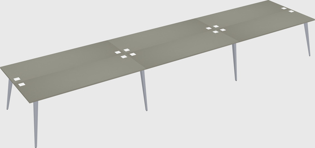 Shared rectangular office desk system