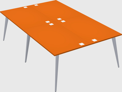 Shared rectangular office desk system