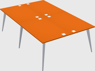 Shared rectangular office desk system