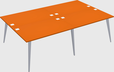 Shared rectangular office desk system